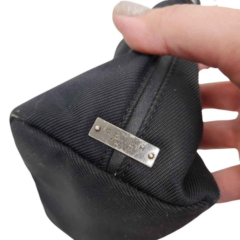 Vtg Y2K COACH Mini Mercer Hobo Bag Black Nylon Chain Strap Gold Hardware Purse